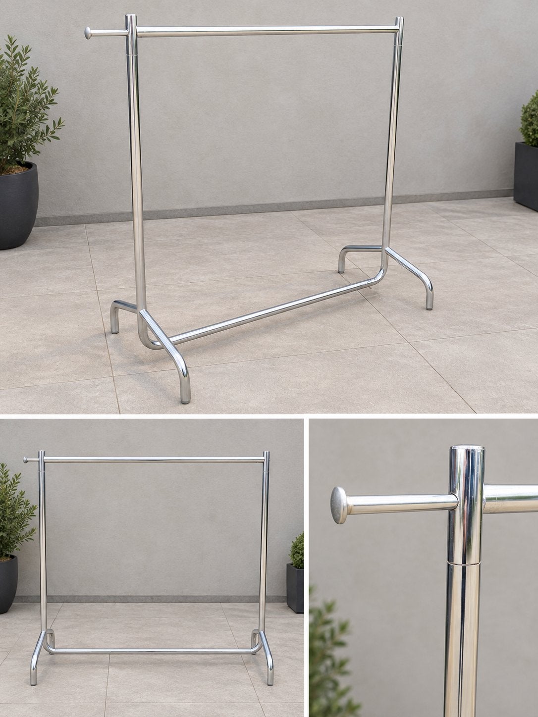 Kledingrek Chroom - afm. 150/170x126cm, Ophalen, Gebruikt