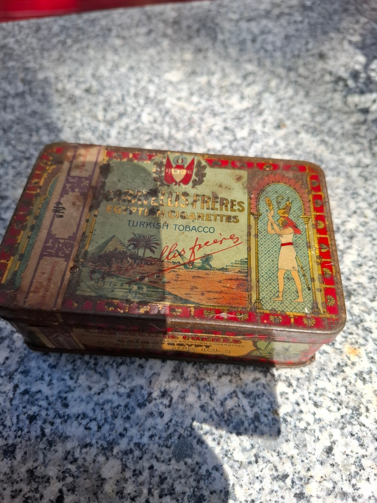 Blikje Caravellis 50 Egyptian Cigarettes Specials, Ophalen of Verzenden, Gebruikt, Overige