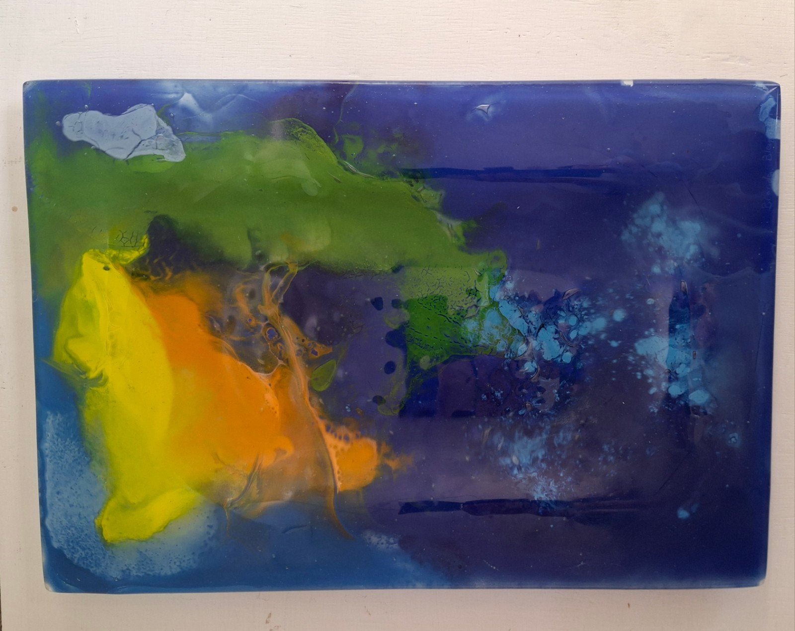 Schaal - Abstracte Kunst op Glas - Brenda Bleijenberg, Ophalen of Verzenden