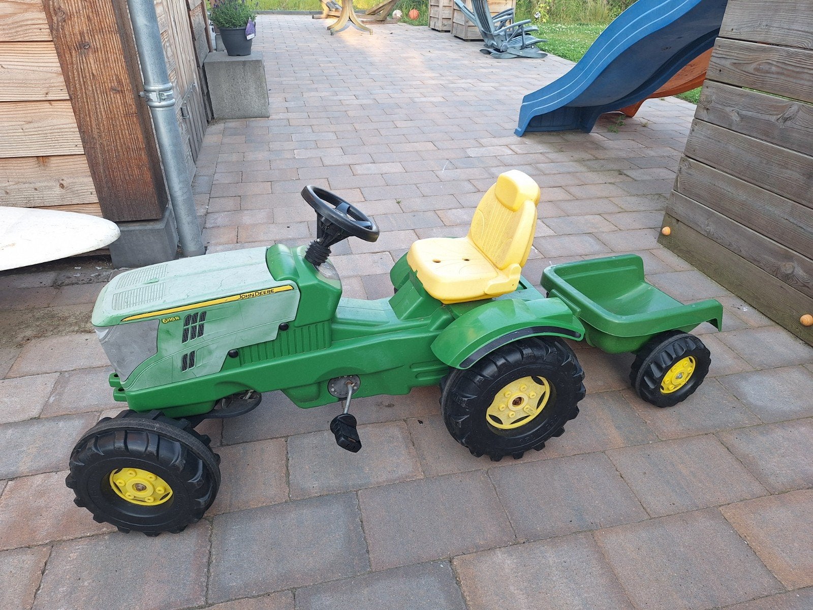 John Deere traptractor 6210R met aanhanger, Ophalen, Gebruikt, Trapvoertuig