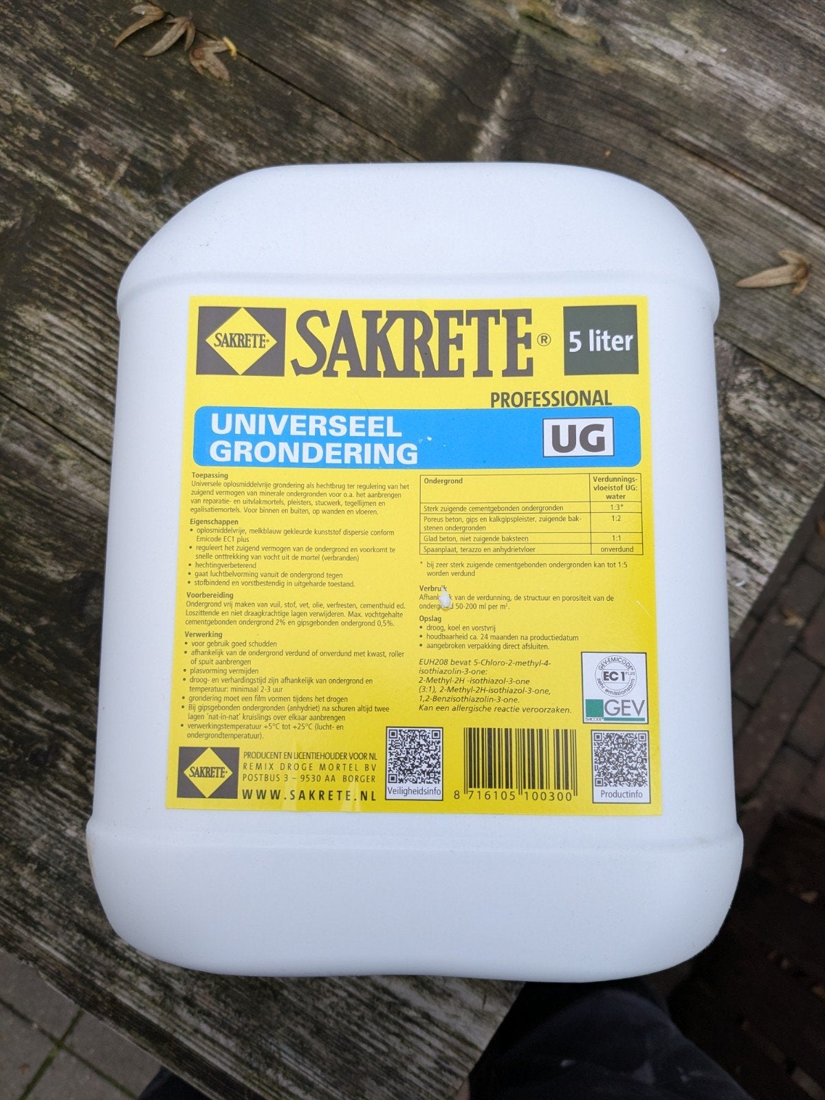Sakrete Universele grondering voor egaline vloer, Ophalen, Gebruikt, Overige typen