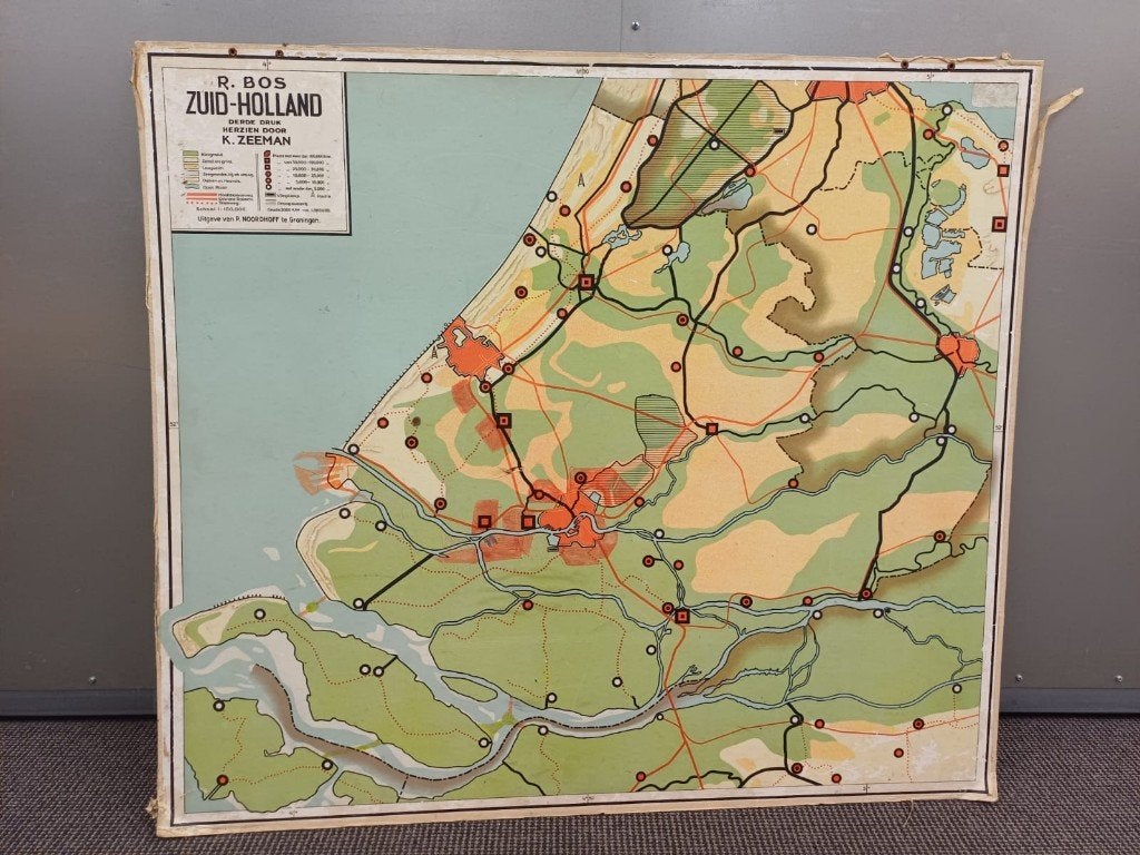 Vintage schoolplaat Zuid Holland, Ophalen, Aardrijkskunde