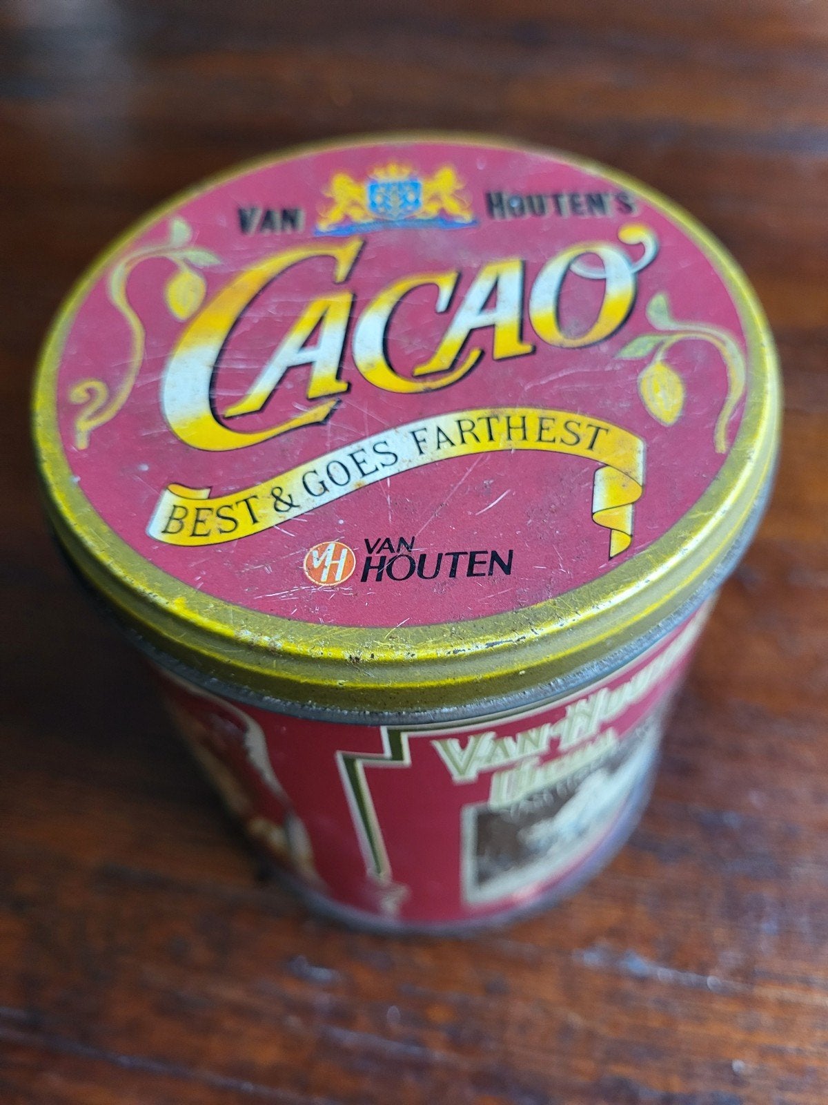 Vintage Van Houten's Cacao Blik - Decoratief Verzamelobject, Ophalen of Verzenden