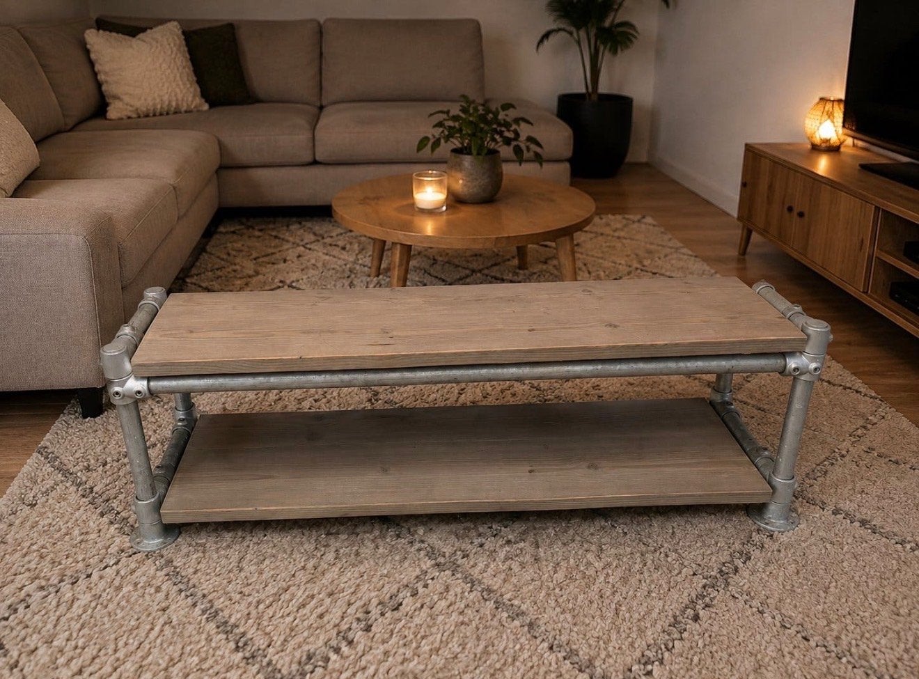 Steigerhout tv meubel - Industrieel design, Huis en Inrichting, Ophalen, Gebruikt, 100 tot 150 cm, Minder dan 100 cm