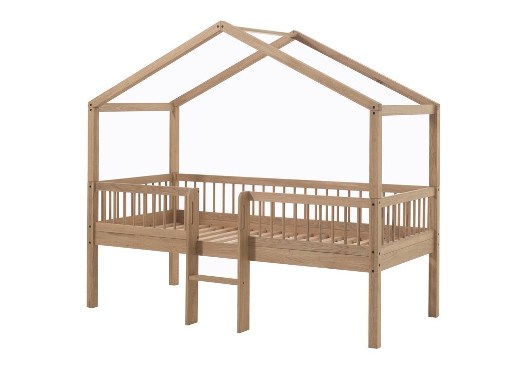 Forrest Oak huisbed met ladder - 90x200 - Massief eiken, Niet ingevuld, Niet ingevuld, Niet ingevuld