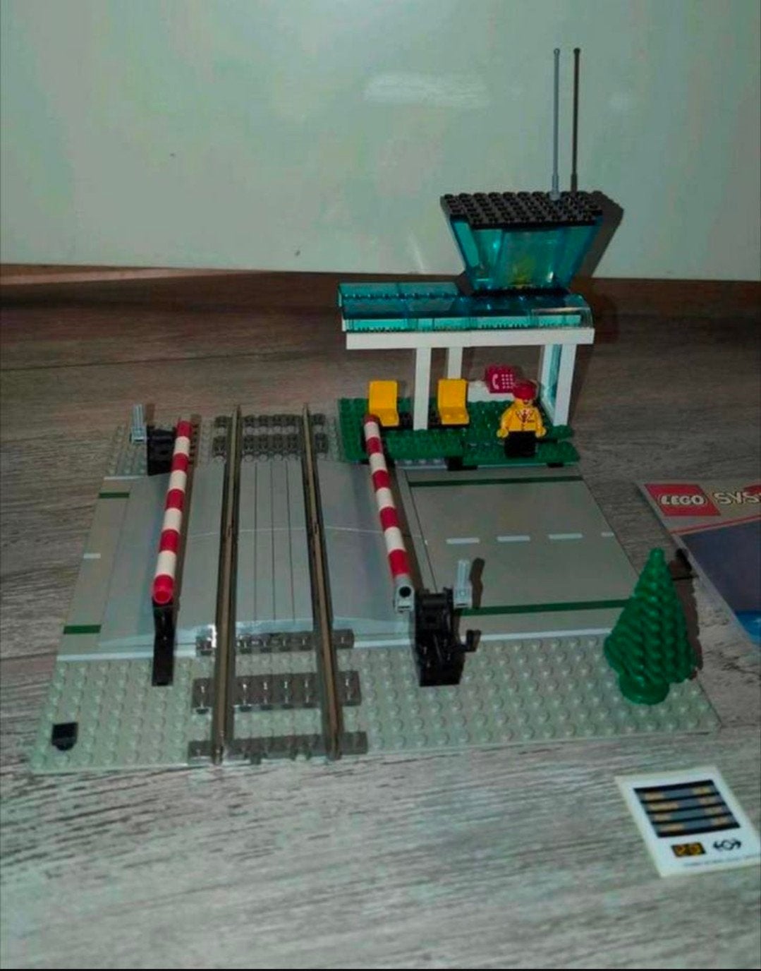 Lego System spoorwegovergang 4532 9v trein overgang spoorweg, Lego, Ophalen of Verzenden, City, Gebruikt