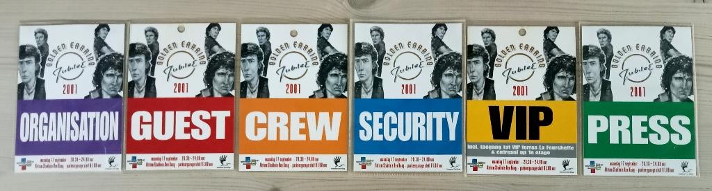 Golden Earring: 6 Jubilee 2001 kaartjes., Ophalen of Verzenden, Zo goed als nieuw, Cd of Plaat