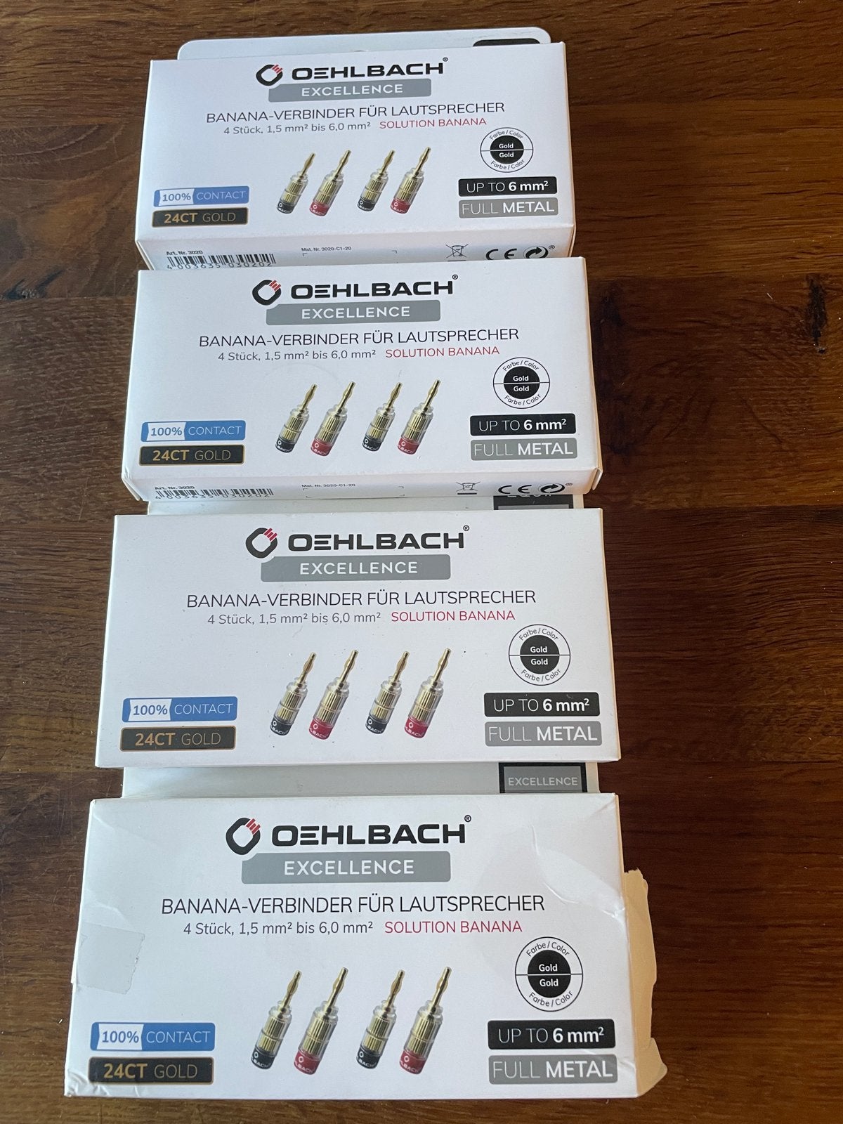 Oehlbach Excellence Banaanpluggen voor Luidsprekerkabels, Ophalen of Verzenden, Nieuw, Minder dan 2 meter, Luidsprekerkabel