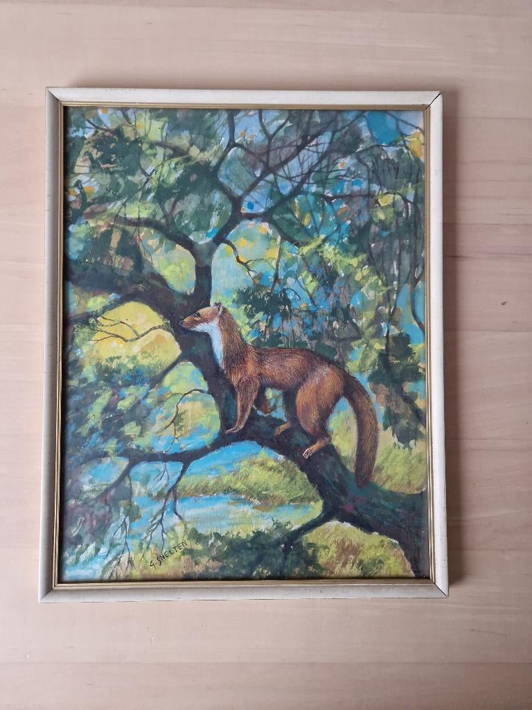 Originele dierenillustratie van Gomarus Snelten, Ophalen of Verzenden