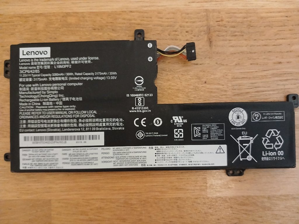 Lenovo accu batterij 3ICP6/42/85, Computers en Software, Ophalen of Verzenden, Zo goed als nieuw, Lenovo