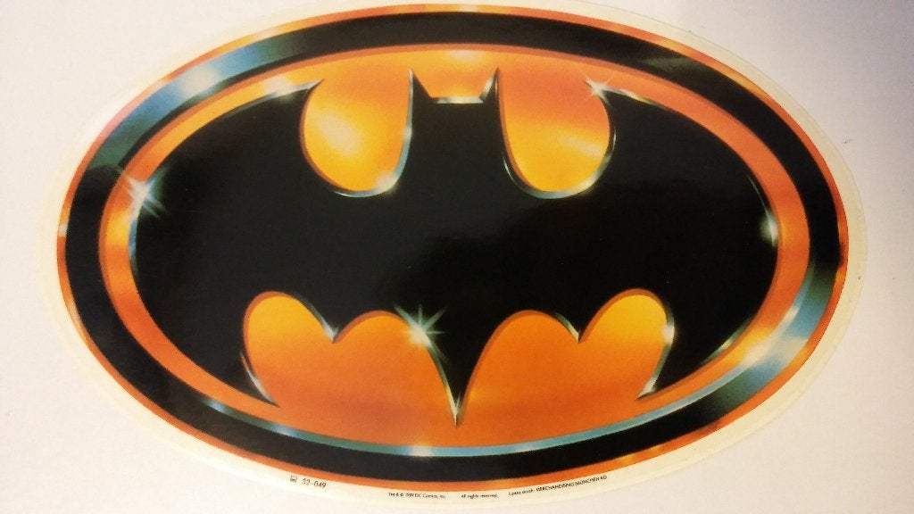 Batman batlogo 1989 DC Comics vintage sticker logo film tv, Ophalen of Verzenden, Zo goed als nieuw, Overige typen