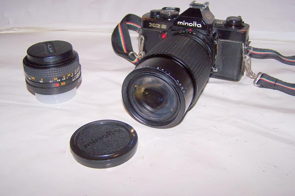 Mooie Minolta XG9 met Makininon 80-200mm lens. Izgs., Ophalen of Verzenden, Zo goed als nieuw, Spiegelreflex, Minolta
