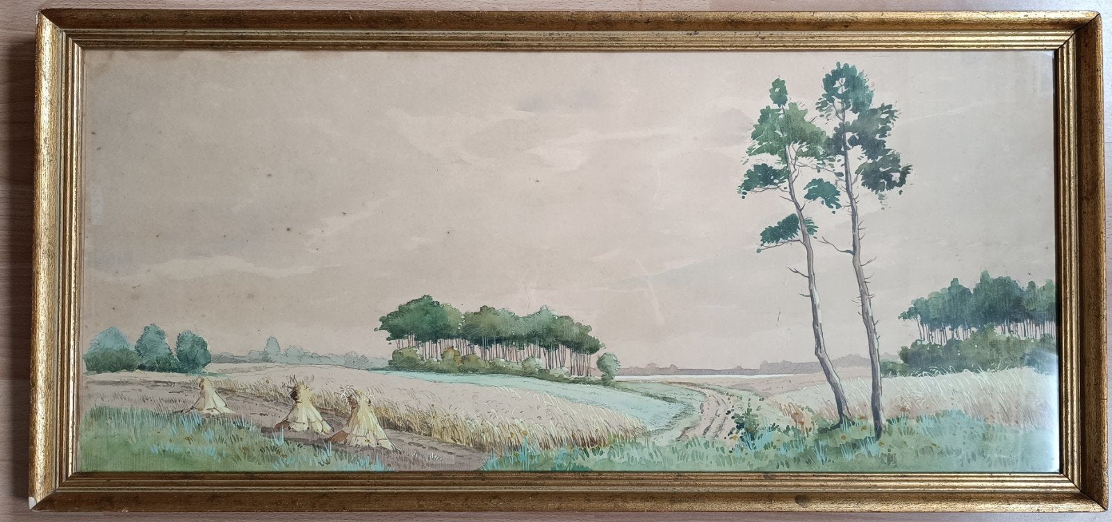 J. van de Venne - Jan Simon Knikker Jr. aquarel achter glas, Antiek en Kunst, Ophalen of Verzenden