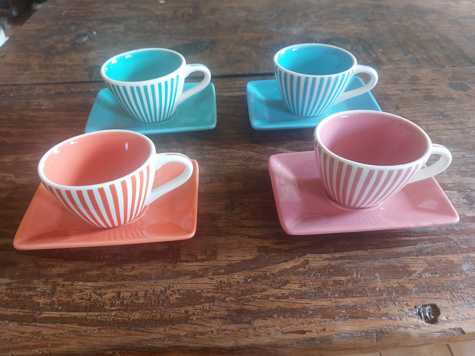 Vintage LBVYR (Yves Rocher) Espresso Set – Jaren 70 Retro (4, Ophalen of Verzenden, Zo goed als nieuw, Overige stijlen, Kop(pen) en/of Schotel(s)
