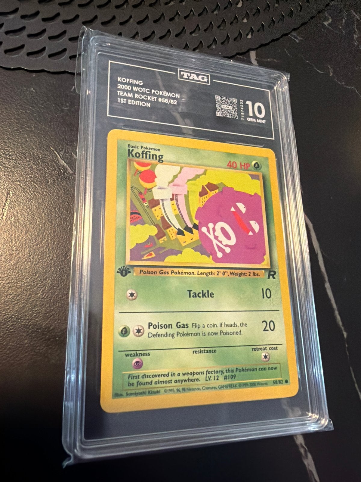 Koffing 2000 WOTC Pokémon Team Rocket #58/82 1st Edition TAG, Ophalen of Verzenden, Nieuw, Losse kaart