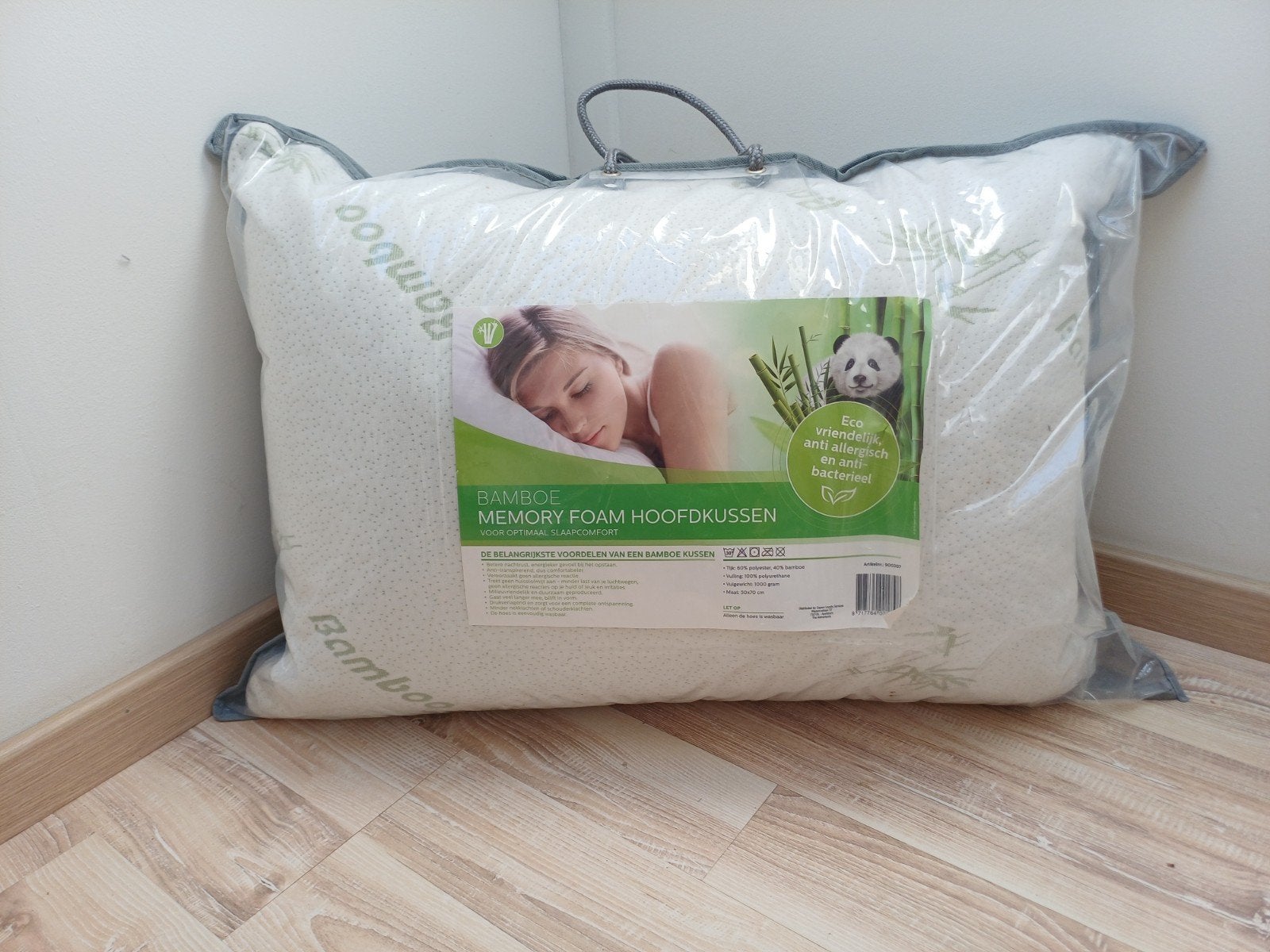 bamboe memory foam hoofdkussen, Ophalen, Anti-allergisch, Eenpersoons, Wit