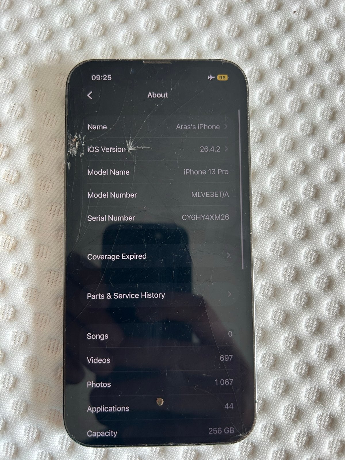 iPhone 13 Pro 256 GB - Scherm/achterkant schade (Werkt), Ophalen, Niet werkend, 256 GB, IPhone 13 Pro