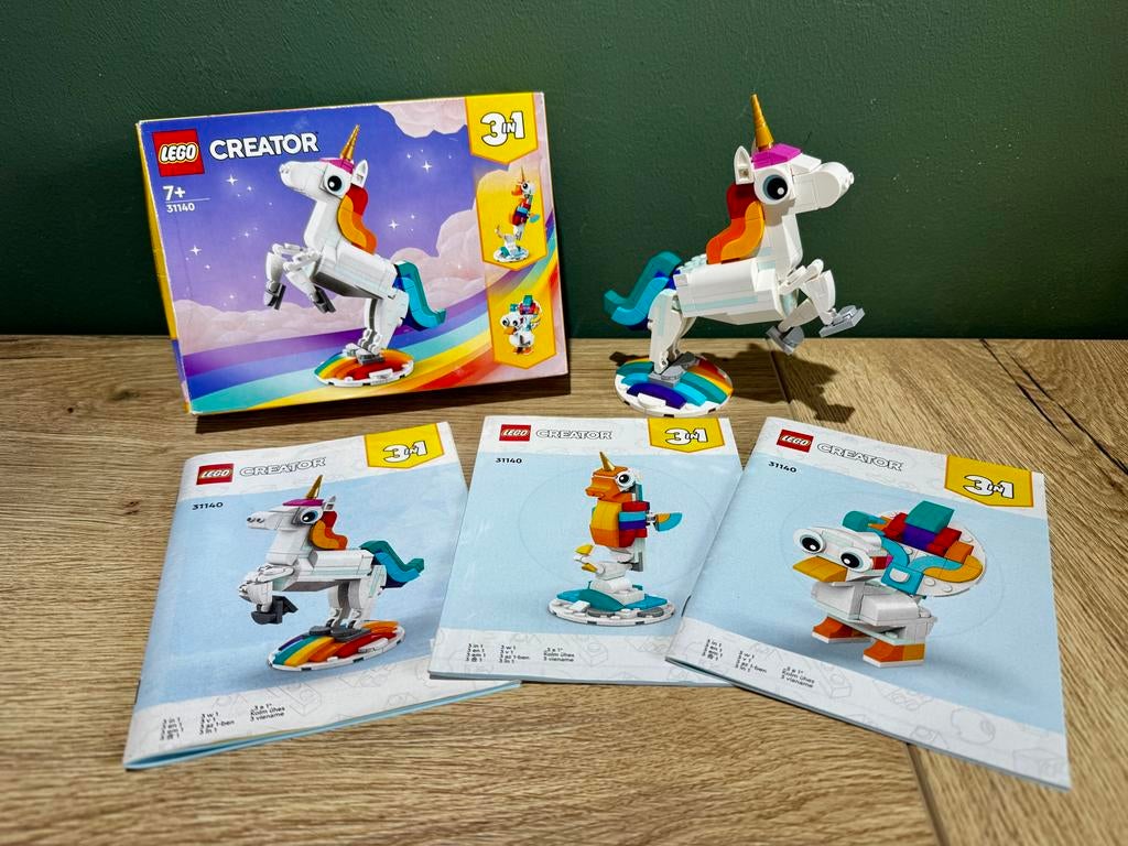 Lego Creator 31140 Magische Eenhoorn / Zeepaardje / Pauw, Ophalen of Verzenden, Gebruikt, Complete set, Lego