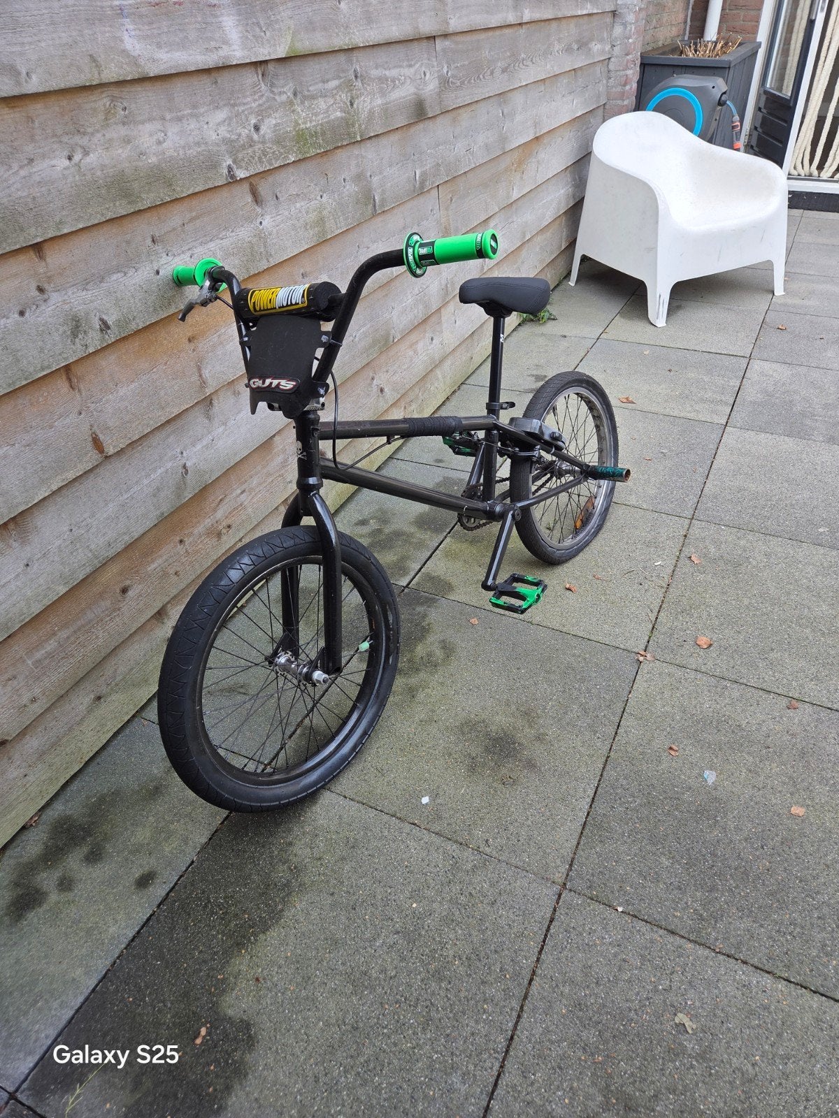 BMX fiets - Zwart met groene accenten, Fietsen en Brommers, Ophalen, Gebruikt, Staal, Velgrem