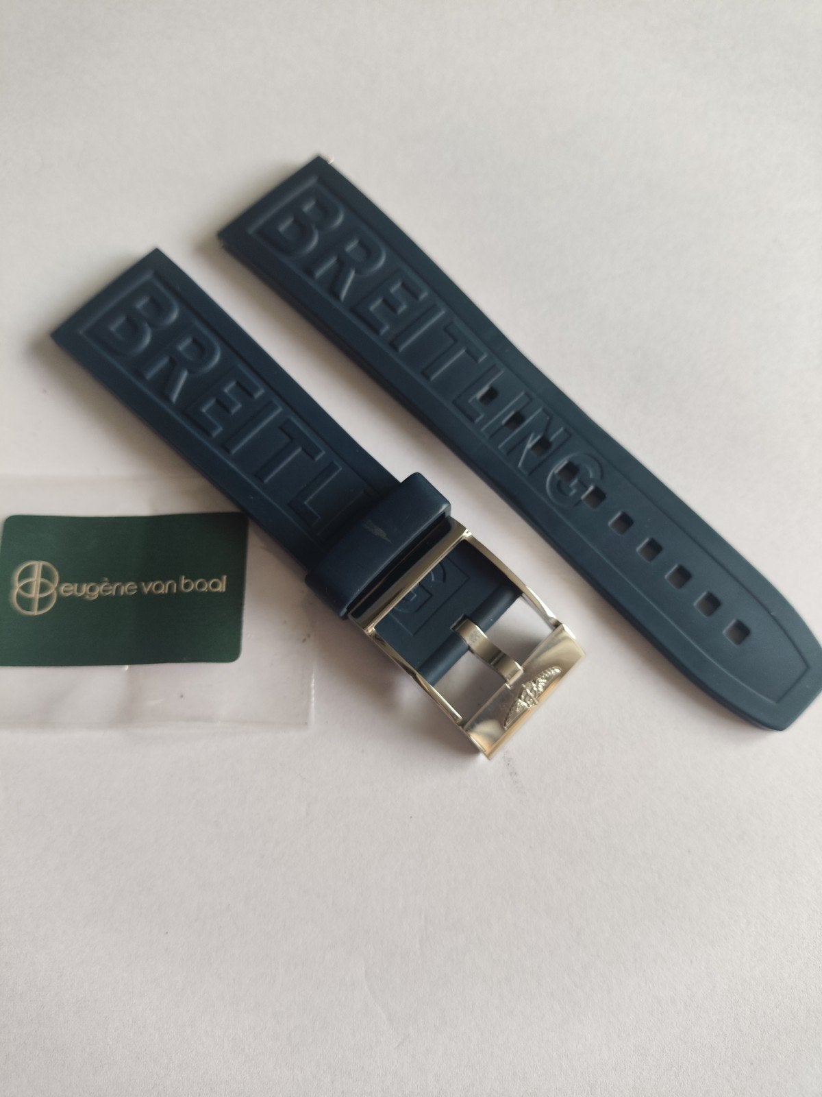 T.k. originele Breitling rubberen horloge band+gesp, 24 mm., Ophalen of Verzenden, Zo goed als nieuw