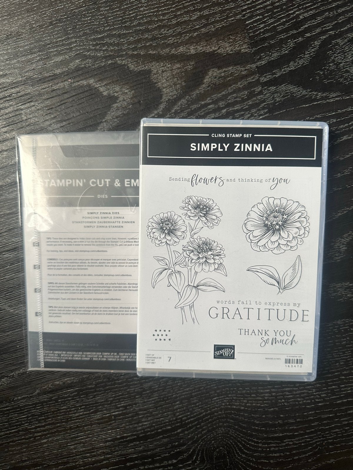 Stampin' Up! Simply Zinnia stempelset en stansen, Handgemaakt, Nieuw, Meerkleurig, Rubber
