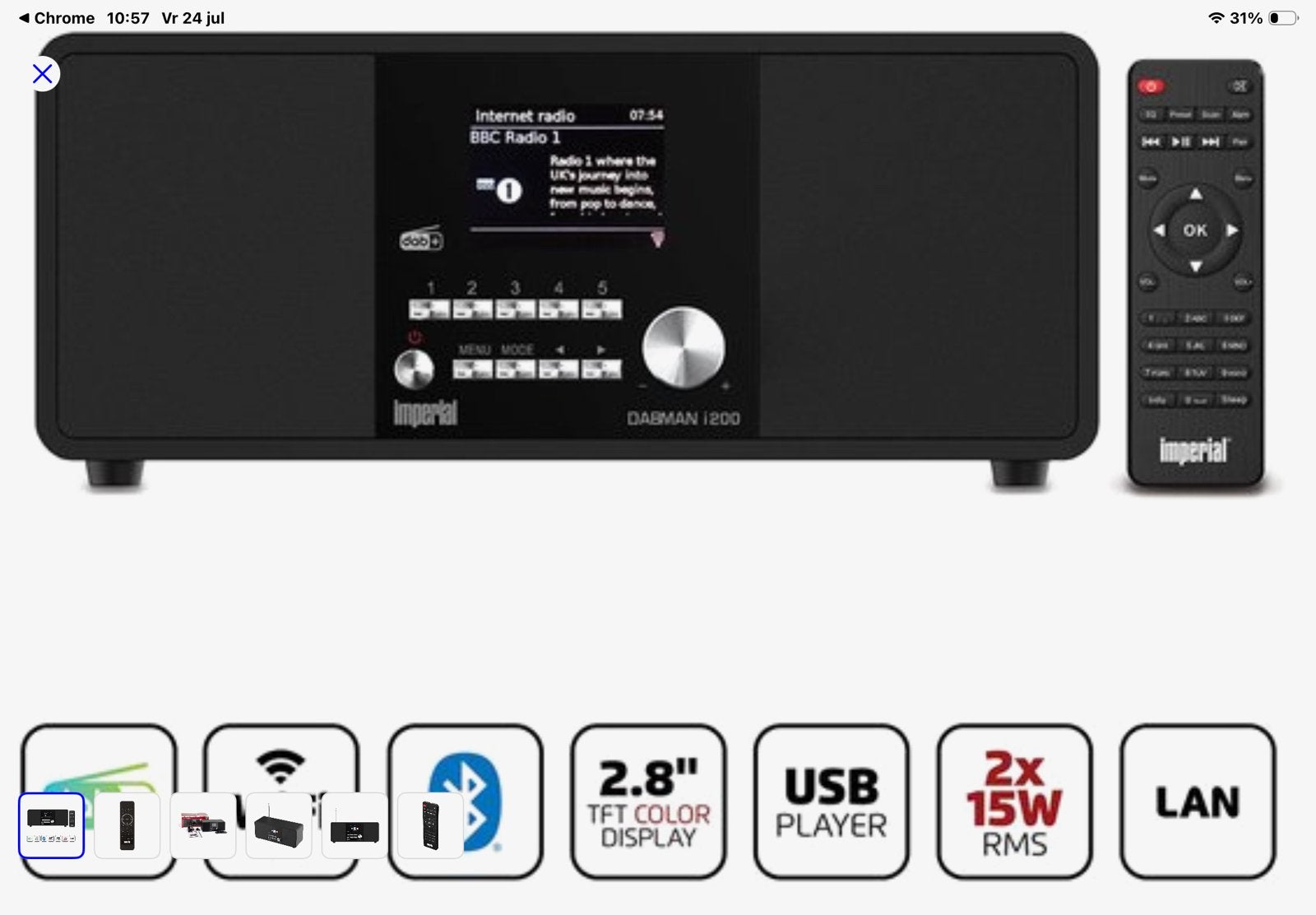 Imperial DABMAN i200 Internet/DAB+/FM Radio, Ophalen of Verzenden, Zo goed als nieuw, Radio