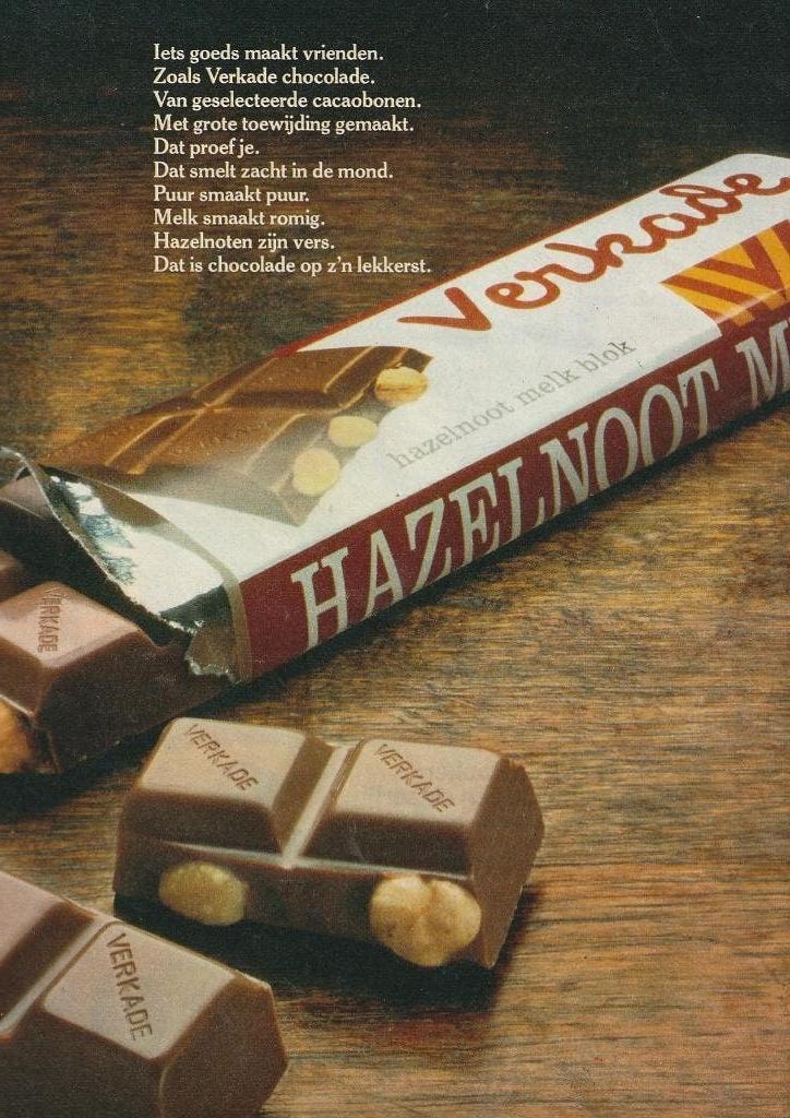 Retro reclame 1978 Verkade Zaandam chocolade natuurlijk!, Verzenden, Overige typen