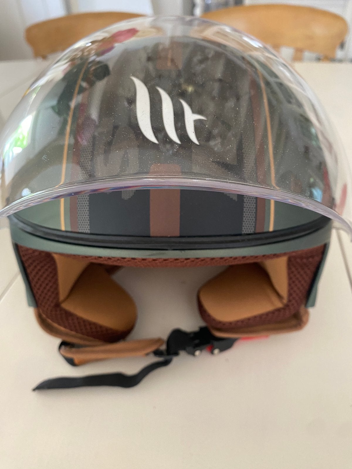 Nieuwe Groene Beon Design Luxe Jethelm 59-60, Fietsen en Brommers, Ophalen of Verzenden, Nieuw, Large
