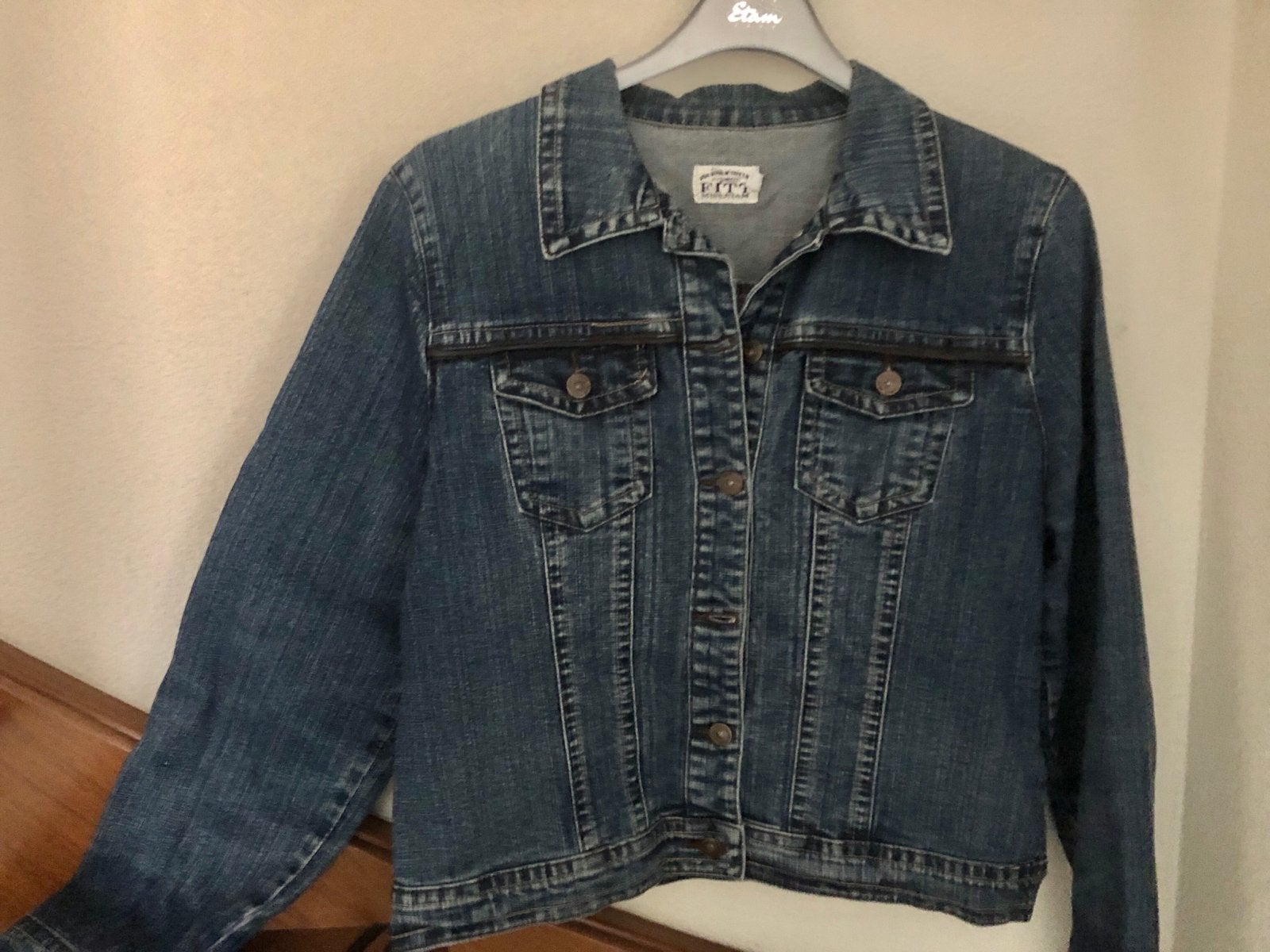 Dames denim spijkerjasje Miss Etam maat 44, Ophalen, Gedragen, Maat 42/44 (L), Blauw