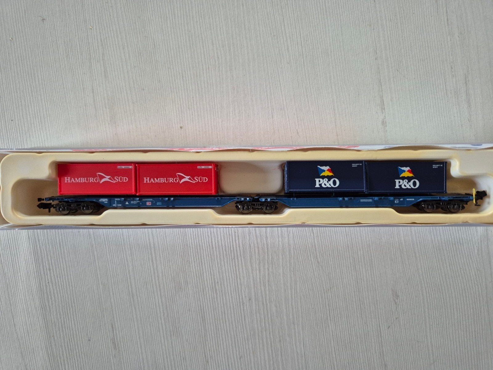 Nette Hobbytrain N-spoor containerwagon 23702, Hobby en Vrije tijd, Ophalen of Verzenden, Gebruikt, Gelijkstroom, Wagon