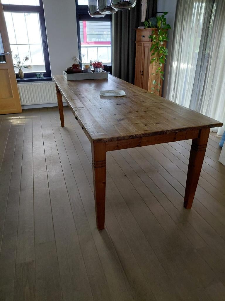 Eetkamertafel – 260 x 90 cm – met 2 lades, Ophalen, Gebruikt, 200 cm of meer, 50 tot 100 cm
