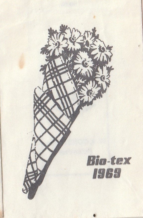biotex 1969 - bos bloemen - theedoek wasmiddel, Verzamelen, Ophalen of Verzenden