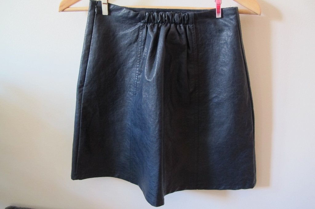 A line faux leather skirt, Blauw, Nieuw, Ophalen of Verzenden, Maat 36 (S)