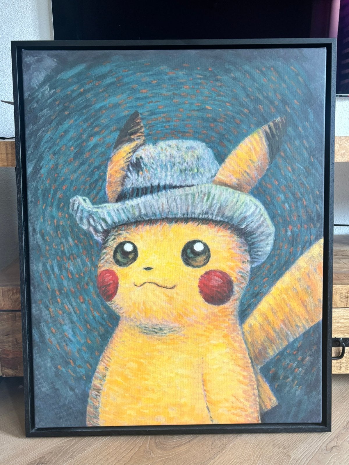 Pikachu van Gogh canvas, Ophalen