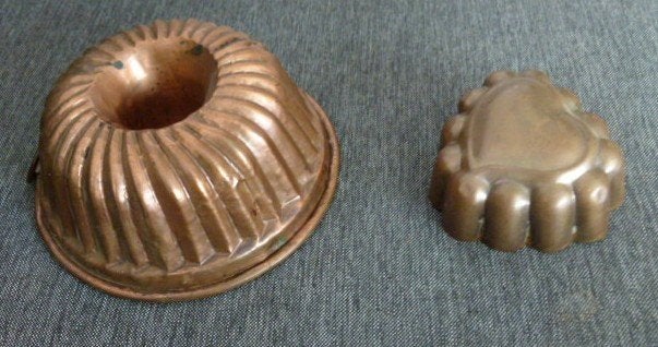 2 antieke koperen bakvormen, Antiek en Kunst, Ophalen of Verzenden