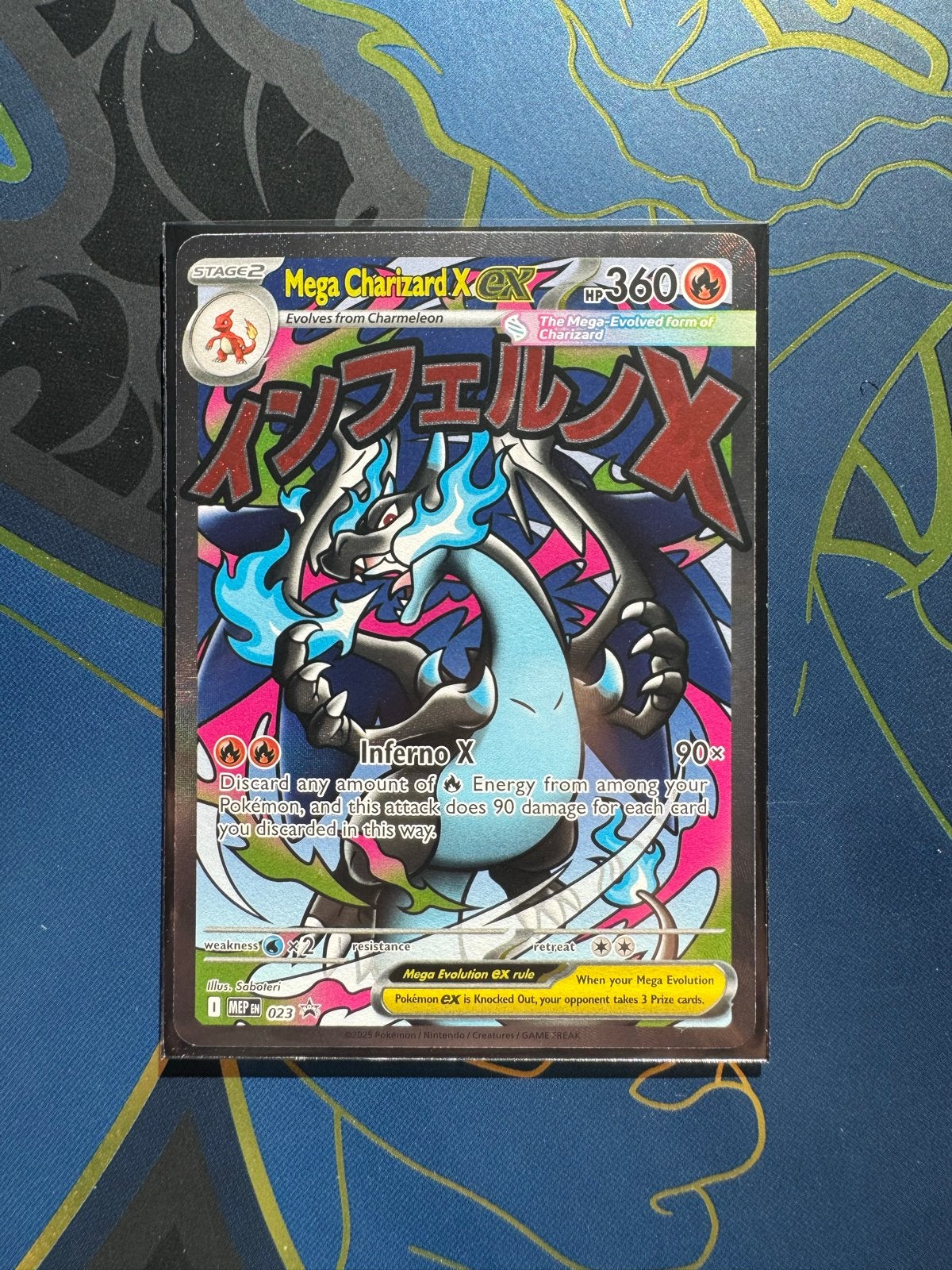 Mega Charizard X EX Pokémon Kaart, Ophalen of Verzenden, Zo goed als nieuw, Losse kaart