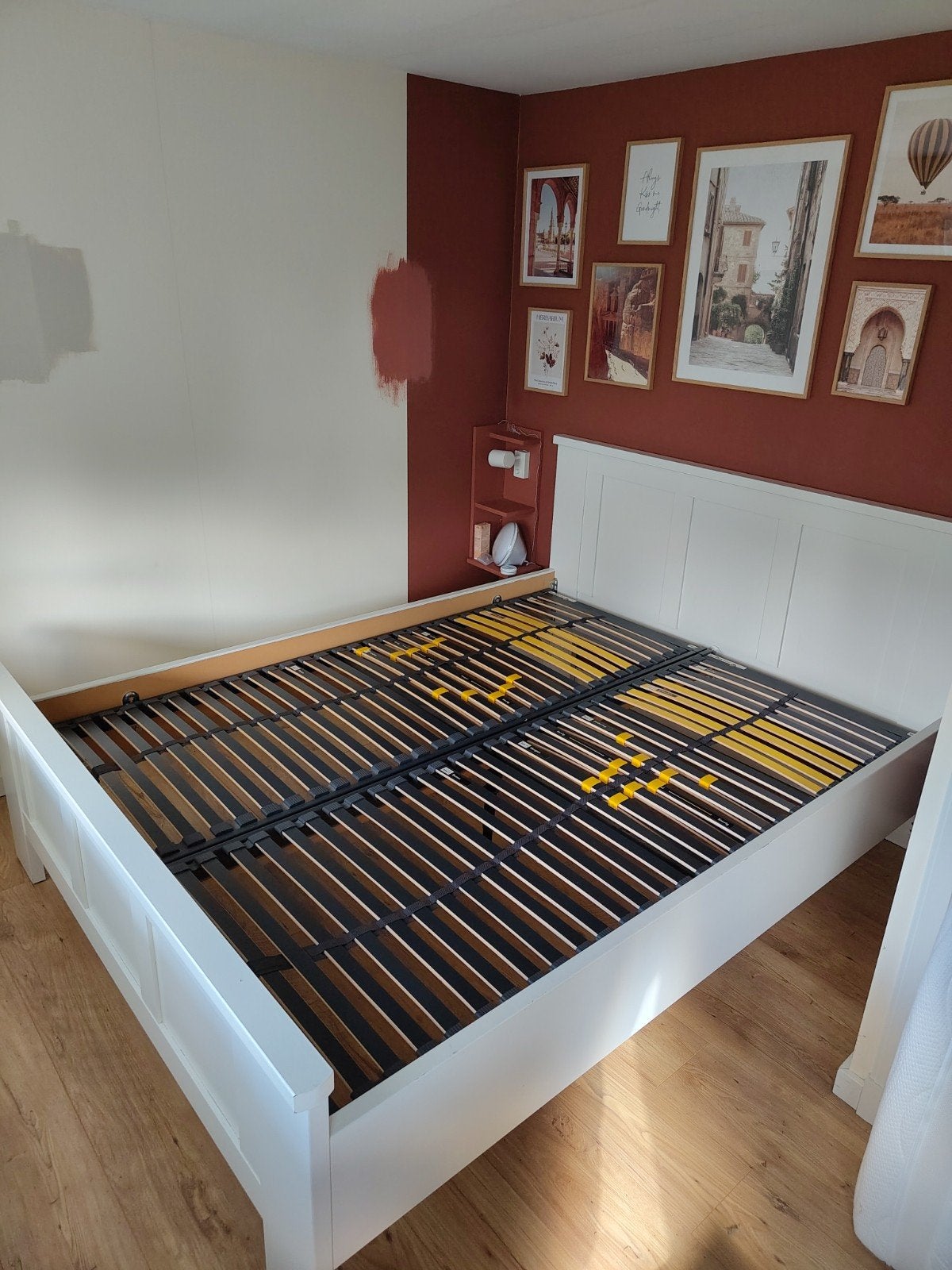 Tweepersoonsbed 160x210cm met lattenbodems en matrassen, Ophalen, Gebruikt, Tweepersoons, 160 cm