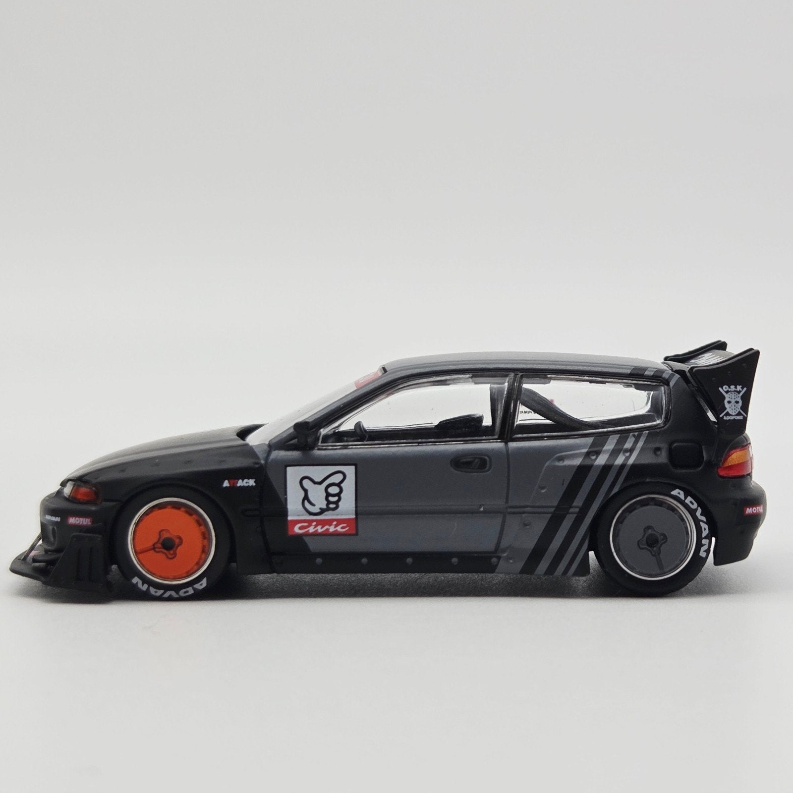 Pop Race – Pandem Civic EG6 *Kanjozoku*, black/gray/red, Mymodelcar@outlook.com, Auto, Ophalen of Verzenden, Pop Race