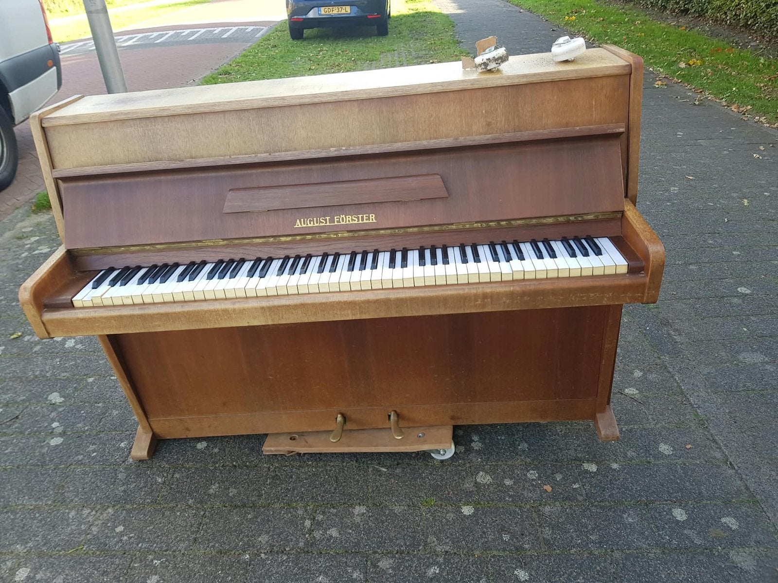 August Förster Piano - Nette staat met gebruikssporen, Ophalen, Gebruikt, Bruin, Piano