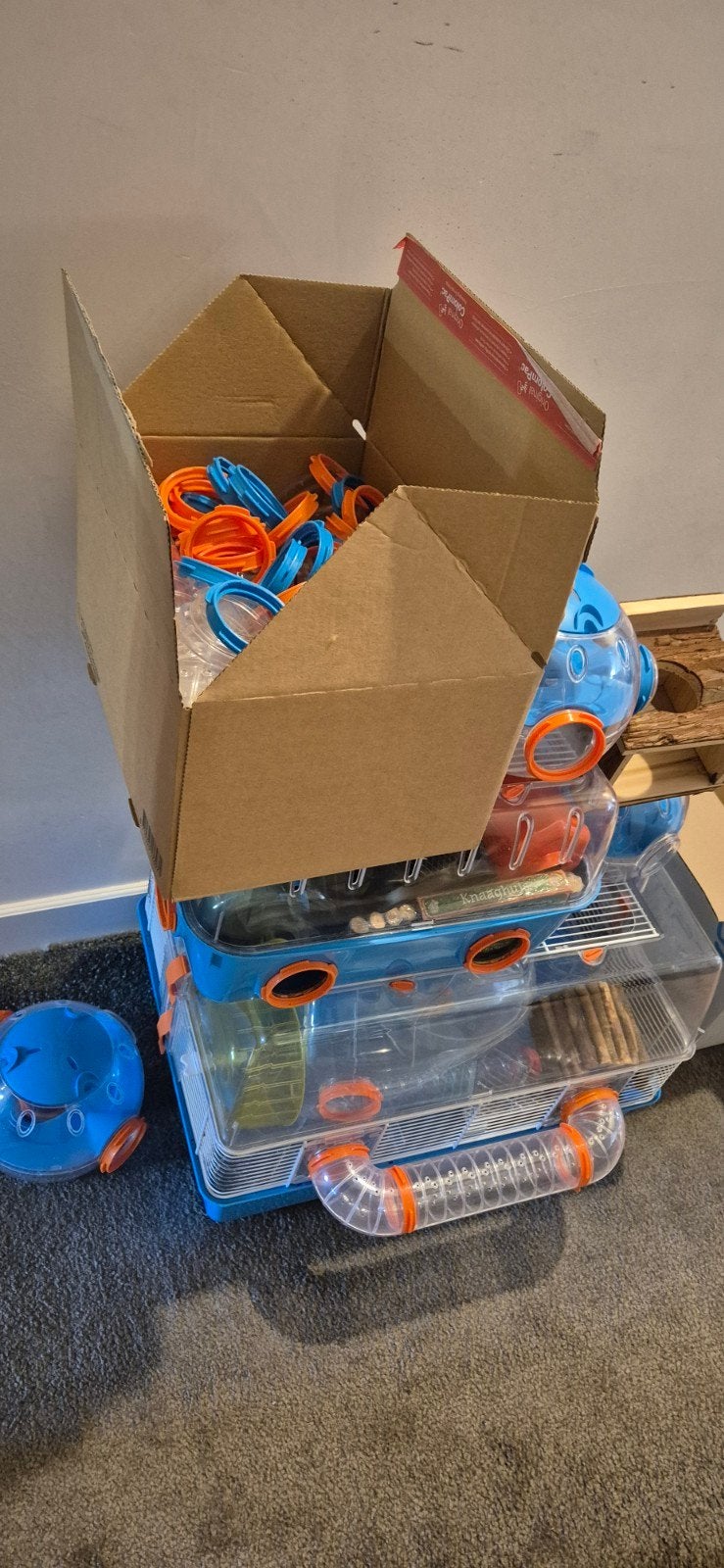 2x Hamsterkooi met veel toebehoren, Kooi, Minder dan 75 cm, Zo goed als nieuw, Hamster