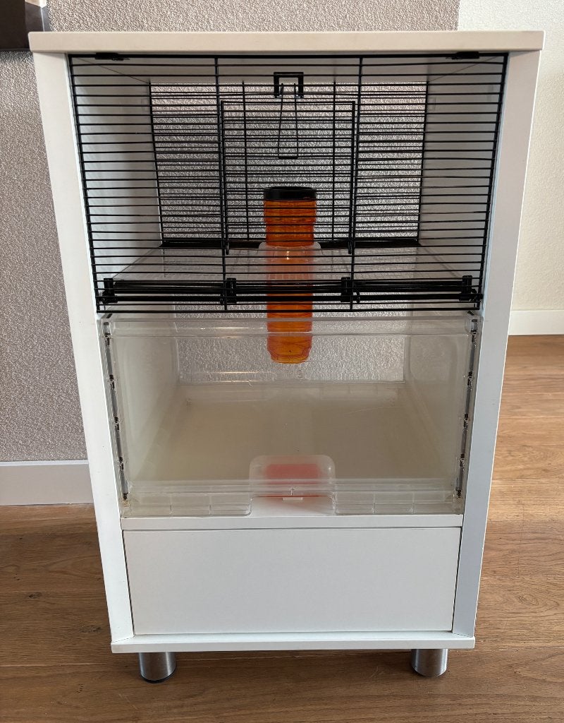 Hamsterkooi kast wit, Dieren en Toebehoren, Ophalen, Kooi, Gebruikt, 60 tot 90 cm