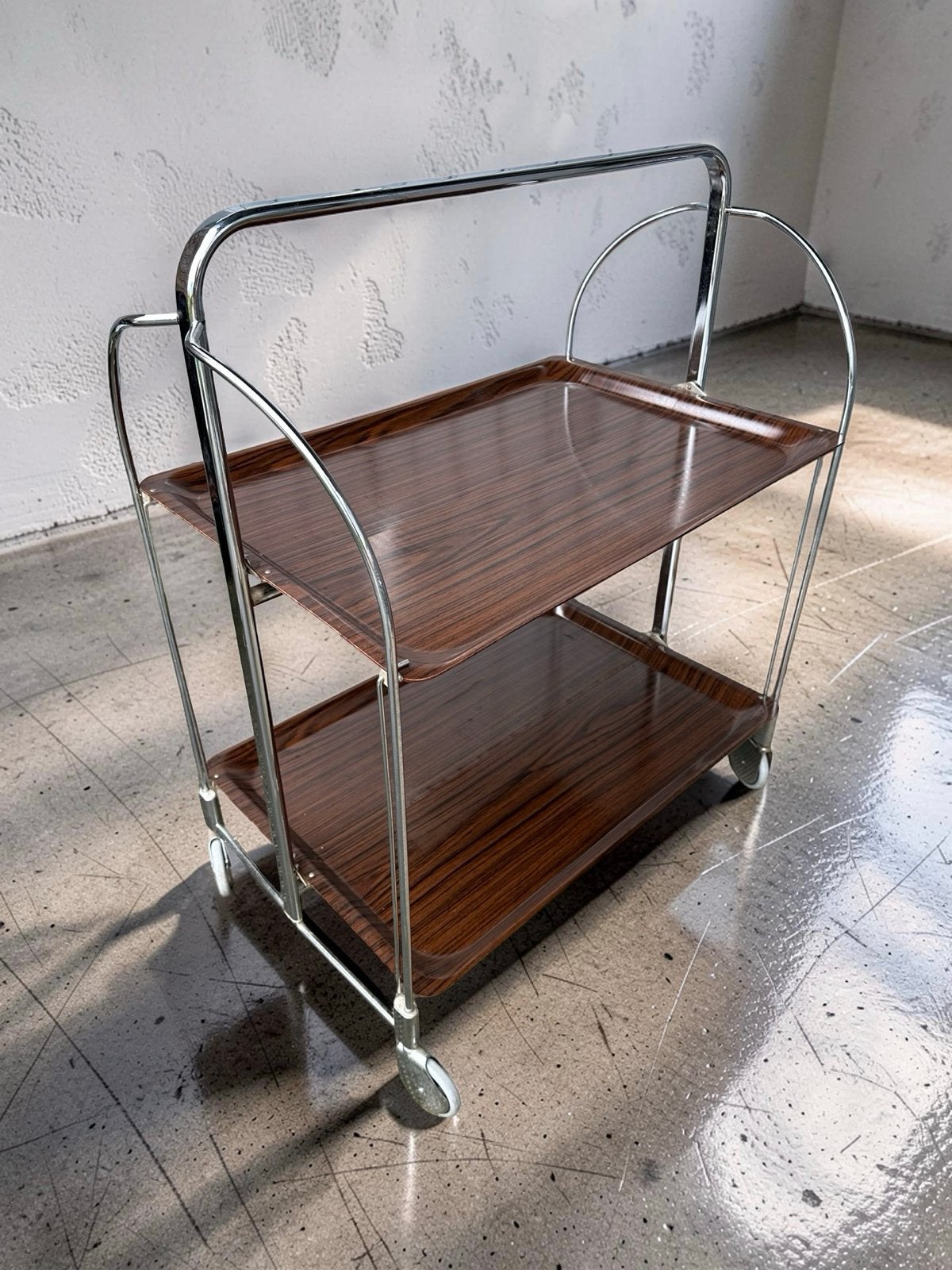 Vintage Bremshey Dinett Serveerwagen Jaren 70 Chroom, Ophalen of Verzenden