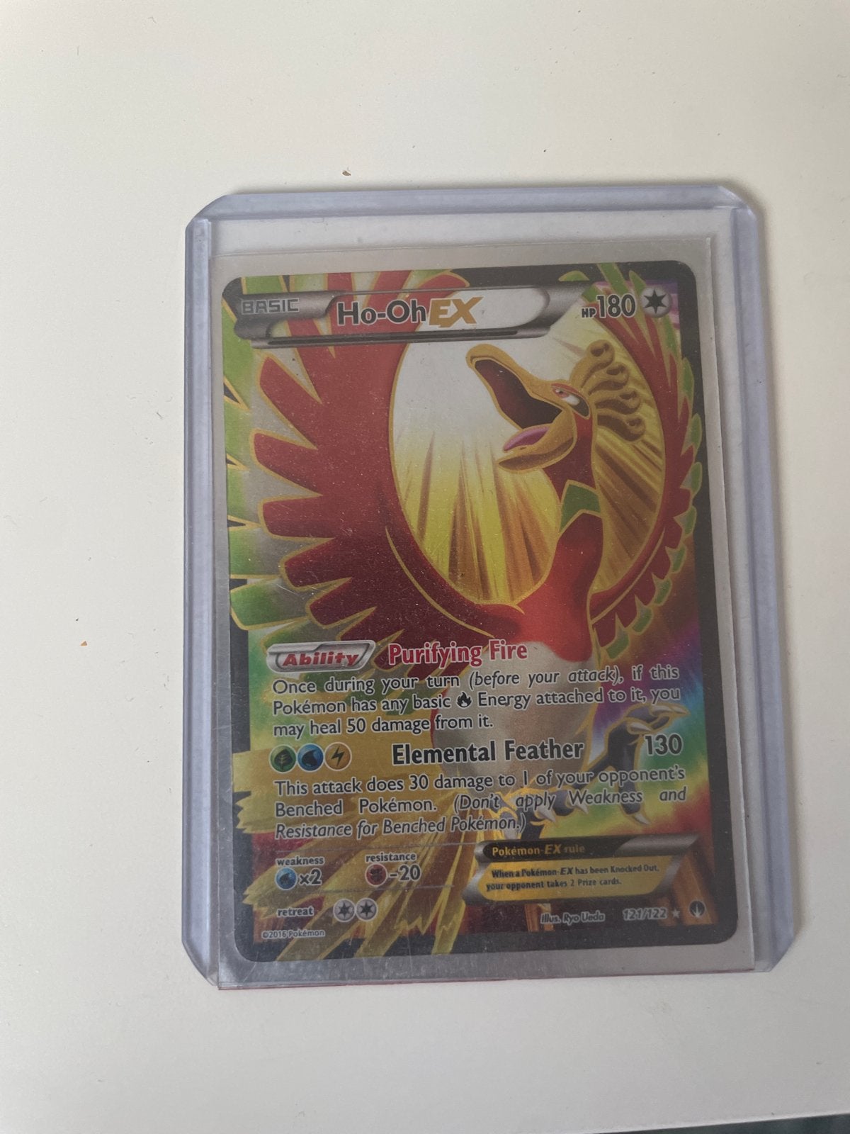 Ho-Oh EX Pokémon kaart - Full Art Foil, Ophalen of Verzenden, Zo goed als nieuw, Losse kaart, Foil