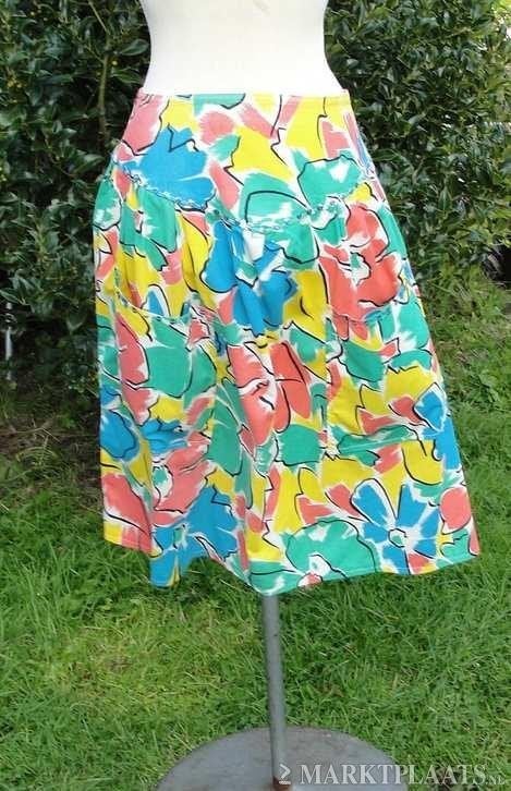 vrolijke Hippie - ROK, mt. M, Kleding | Dames, Maat 38/40 (M), Carnaval, ., Ophalen of Verzenden