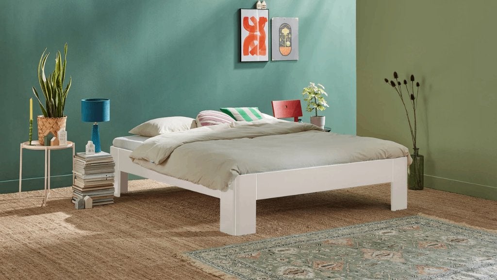 Bedframe 160x200 Beter Bed Fresh, Huis en Inrichting, Slaapkamer | Bedden, Ophalen, Gebruikt, Wit, Tweepersoons