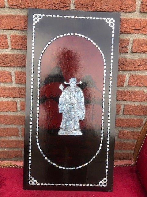 fraai ingelegd paneel, rechtersfiguur, handwerk, Antiek en Kunst, Kunst | Niet-Westerse kunst, Ophalen of Verzenden