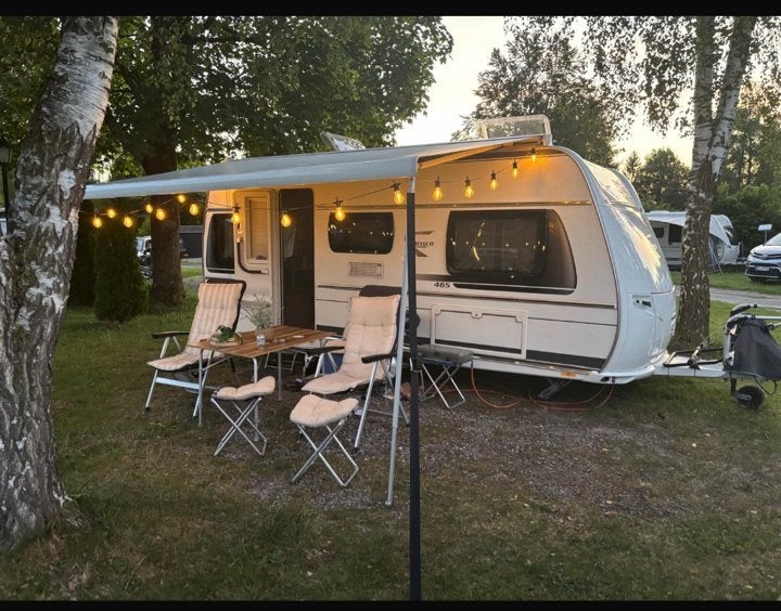 Fendt Bianco 465 TG  luifel- mover-fietsendrager-boiler, Caravans en Kamperen, Caravans, Standaardzit, Particulier, Schokbreker