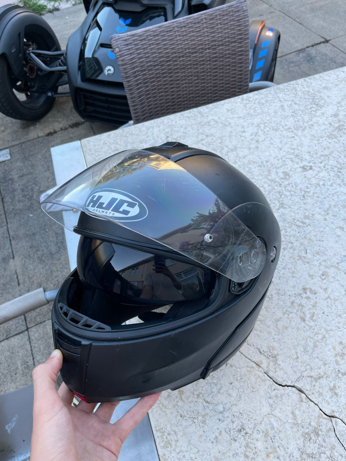 HJC Systeemhelm Maat M - Mat Zwart, Motoren, Kleding | Motorhelmen, Ophalen, M, Systeemhelm, Heren