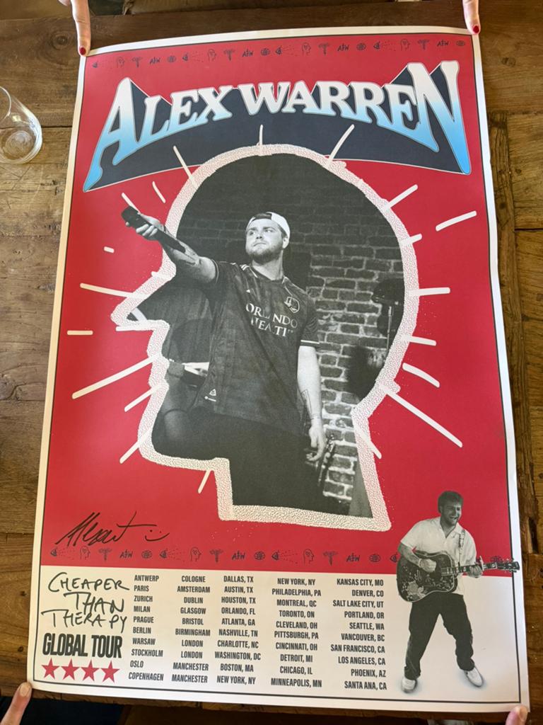 Alex Warren poster gesigneerd, Ophalen, Zo goed als nieuw, A1 t/m A3