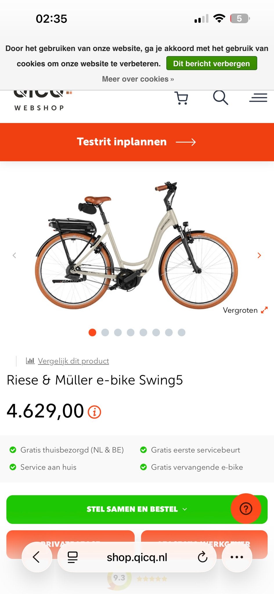 Riese & Müller e-bike Swing5 - Nieuwstaat, Zo goed als nieuw, 51 tot 55 cm, 50 km per accu of meer, Ophalen